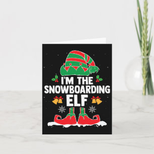 Carte Je suis le Snowboard Elf Winter Sports Xmas Elf Sq