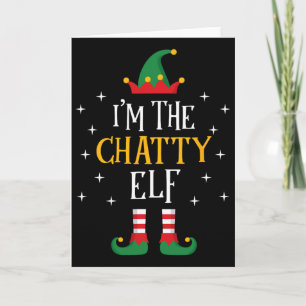 Carte Je suis le t-shirt de l'elfe bavard Cadeau de Noël
