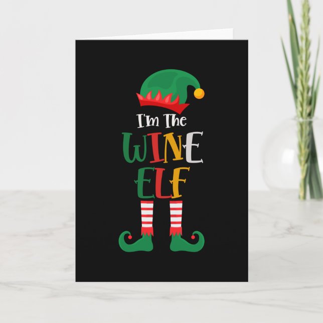 Carte Je suis l'elfe du vin Noël 2021 (Devant)
