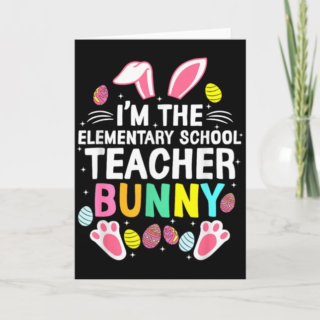 Carte Je suis l'enseignant de l'école primaire Bunny Hap (Devant)