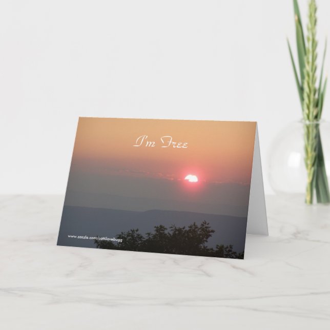 Carte Je suis libre, Condolence Grey Card (Devant)