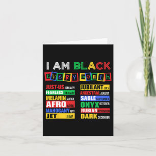 Carte Je Suis Noir Tous Les Mois Juste Nous Janvier Juil
