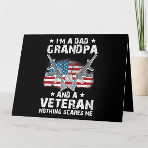 Carte Je suis papa grand-père et un vétéran du drapeau a