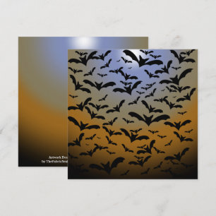 Carte Je suis partie Batty pour les chauves-souris noire