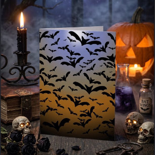 Carte Je suis partie Batty pour les chauves-souris noire