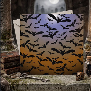 Carte Je suis partie Batty pour les chauves-souris noire