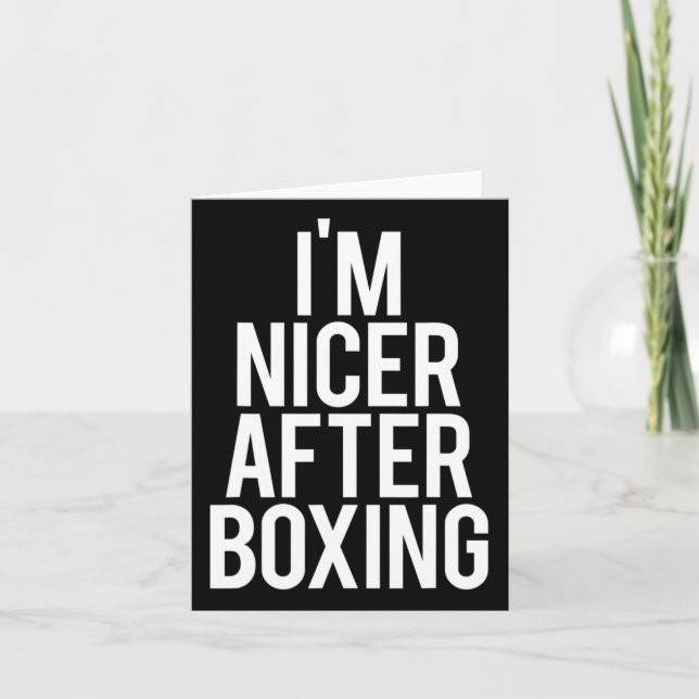 Carte Je suis plus gentil après la boxe Funny Gym dire F (Devant)
