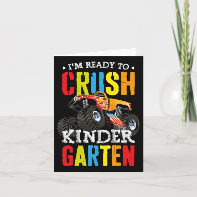 Carte Je Suis Prêt À Écraser La Maternelle Monster Truck (Devant)