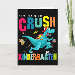 Carte Je suis prêt à écraser le dinosaure de maternelle