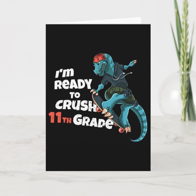 Carte Je suis prêt à écraser le skateboard dinosaure de  (Devant)