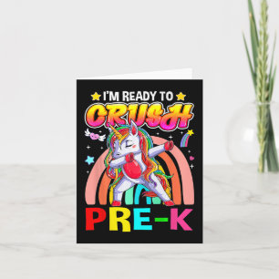 Carte Je suis prêt à écraser Pré K Dab Unicorn Retour à 