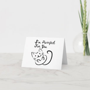 Carte Je suis Purr-fect (ou Parfait) Car, Simple BLANC