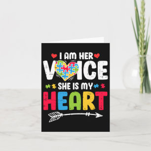 Carte Je Suis Sa Voix Elle Est Mon Coeur Puzzle Pièce Au