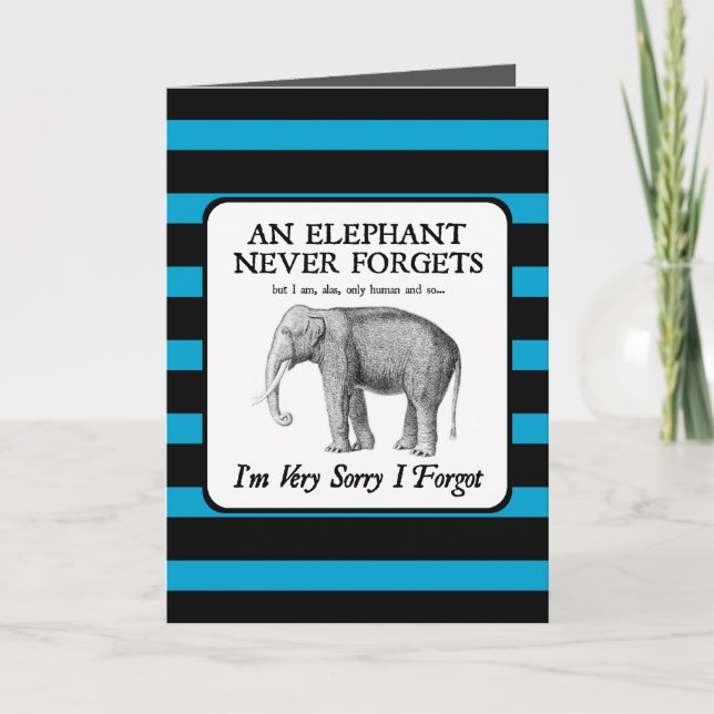 Carte Je suis très désolé d'avoir oublié (Devant)