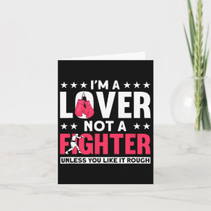 Carte Je suis un amoureux pas un combattant - Boxer drôl