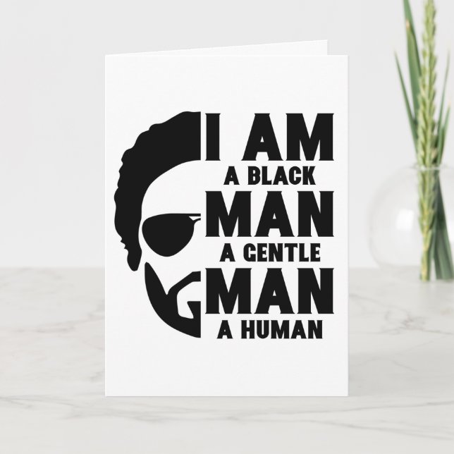 Carte Je Suis Un Homme Noir Afro Beard Personnalisable (Devant)