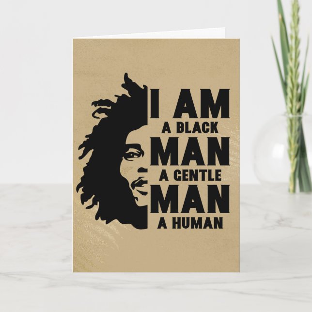 Carte Je Suis Un Homme Noir Afro Dreads Gold Personnalis (Devant)