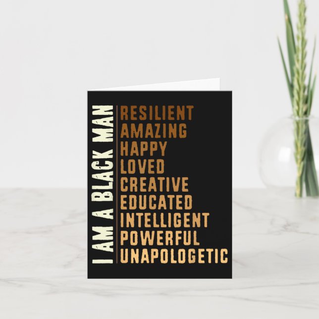 Carte Je Suis Un Homme Noir - Noir Histoire Mois Hommes  (Devant)