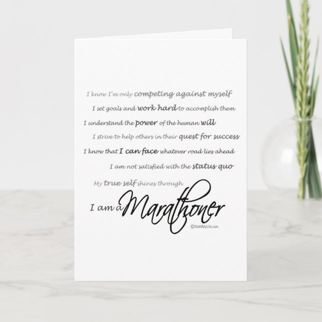 Carte Je suis un marathonien - Bonne chance (Devant)