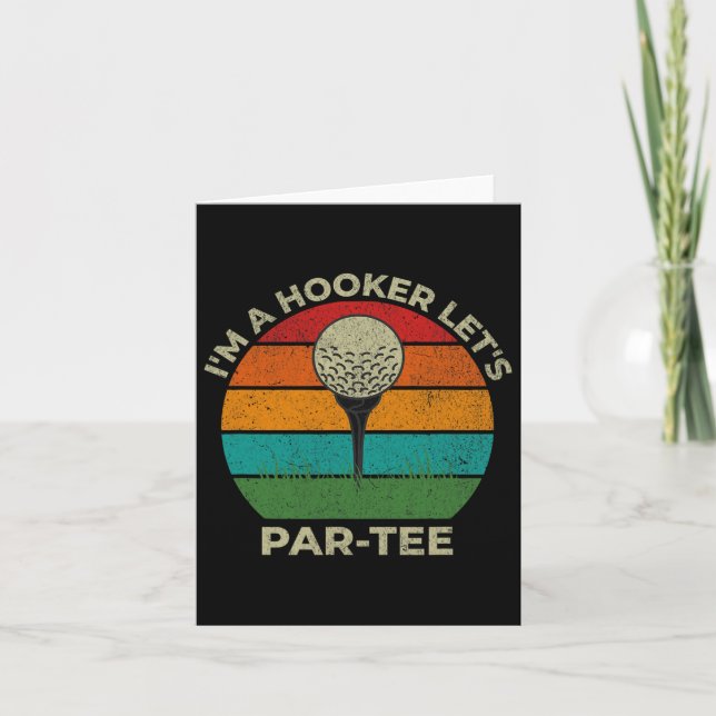 Carte Je suis un papa de golf drôle Let's Par Tee Fête d (Devant)
