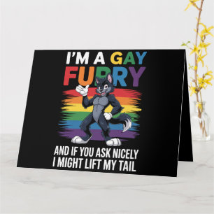 Carte Je suis un renard arc-en-ciel gai furry loup Mois 