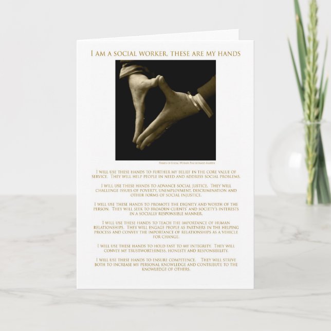 Carte Je Suis Un Travailleur Social, Ce Sont Mes Mains ! (Devant)