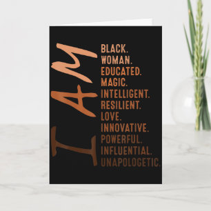 Carte Je suis une femme noire educative melanine histoir