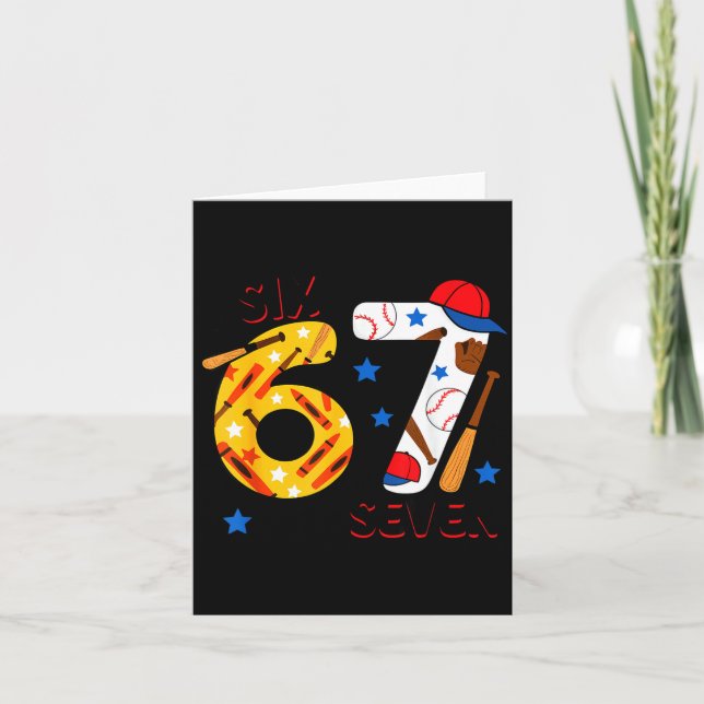 Carte Je Survivécu 67 Jours D'école Drôle 6 7 Baseball T (Devant)