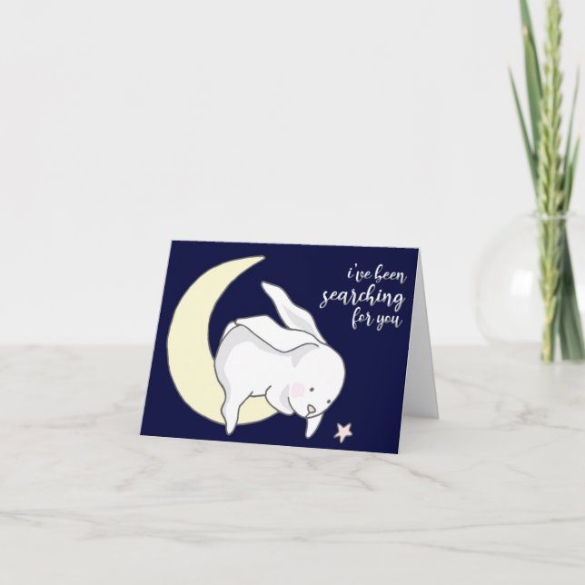 Carte Je T'ai cherché, Arrière - plan Bleu (Devant)