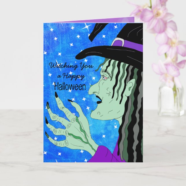 Carte Je t'ai raccompagné un joyeux Halloween (Orchidée)