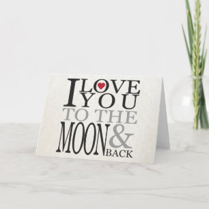 CARTE JE T'AIME À LA LUNE ET AU RETOUR