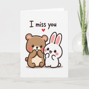 Carte Je T'aime Animaux Mignons