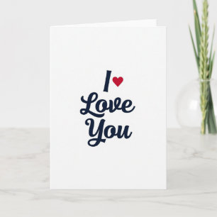 Carte « Je t'aime » avec cœur