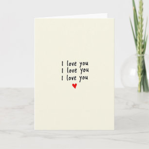 Carte « Je t'aime » avec cœur répété