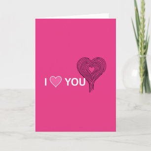 Carte « Je t'aime » avec cœur rose