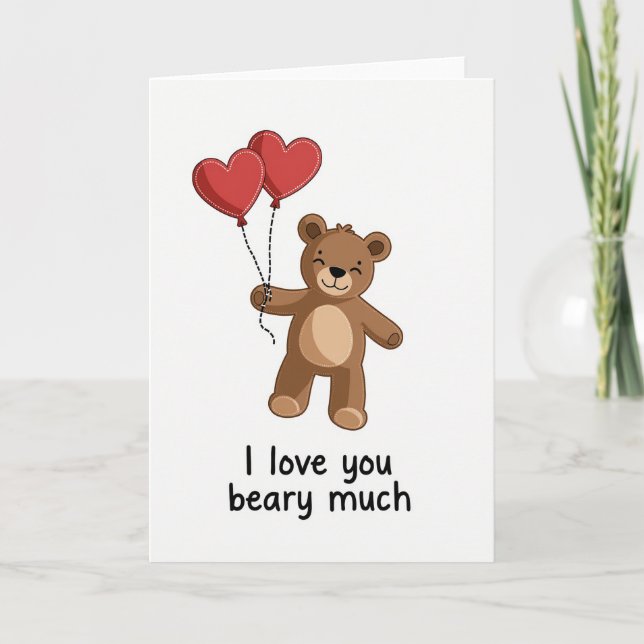 Carte Je T'Aime Beary Much (Devant)