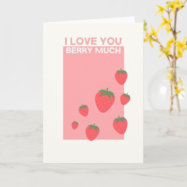 Carte Je t'aime beaucoup de baies Mignon Romantique (Fleur jaune)