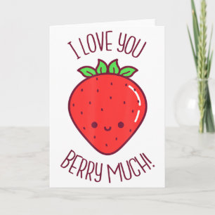 Carte Je t'aime beaucoup Kawaii Strawberry Saint-Valenti