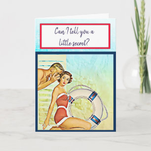 Carte Je T'Aime Beaucoup Plage Rétro