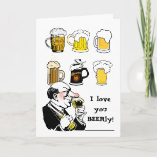 Carte Je t'aime Beerly Dearly Valentine's Day
