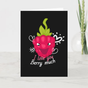 Carte Je T'Aime Berry Beaucoup Fruit Framboise