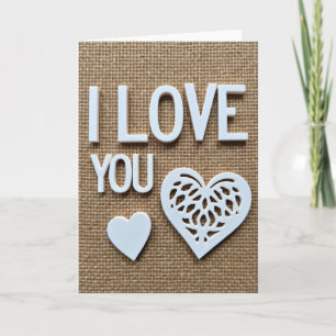 Carte Je T'Aime Broderie Romantique