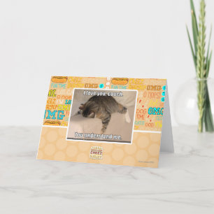 Carte Je t'aime, canapé.