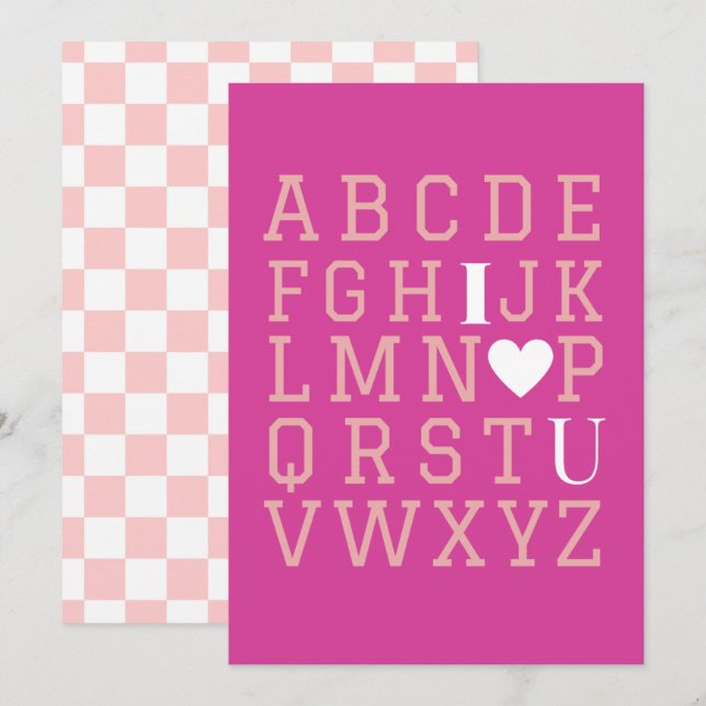 carte je t'aime | carte de la Saint-Valentin (Devant / Derrière)