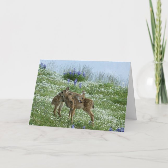 Carte Je t'aime cerfs communs (Devant)