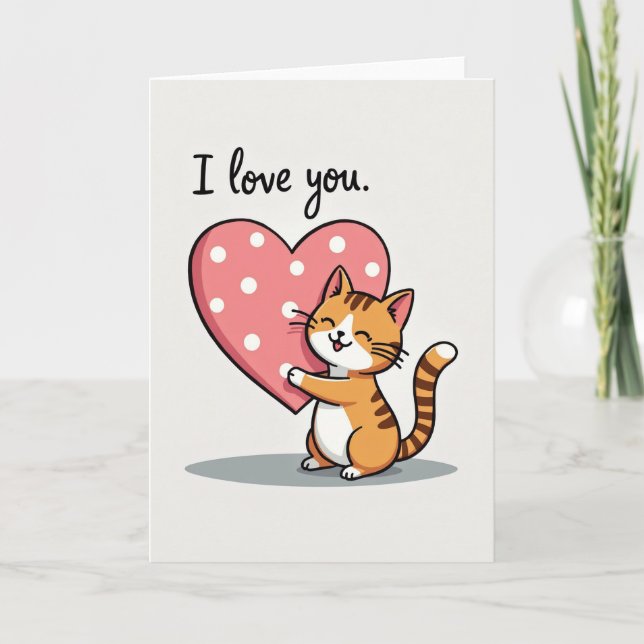 Carte Je T'Aime Chat (Devant)