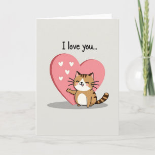Carte Je T'aime Chat Cœur