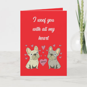 Carte Je t'aime, chiens