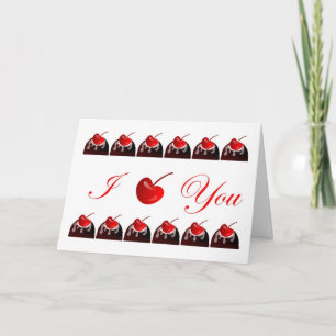 Carte Je T'Aime Chocolat Cerises Couvertes