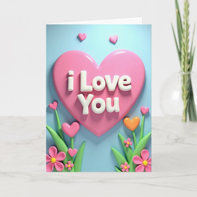 Carte Je T'Aime Coeur (Devant)